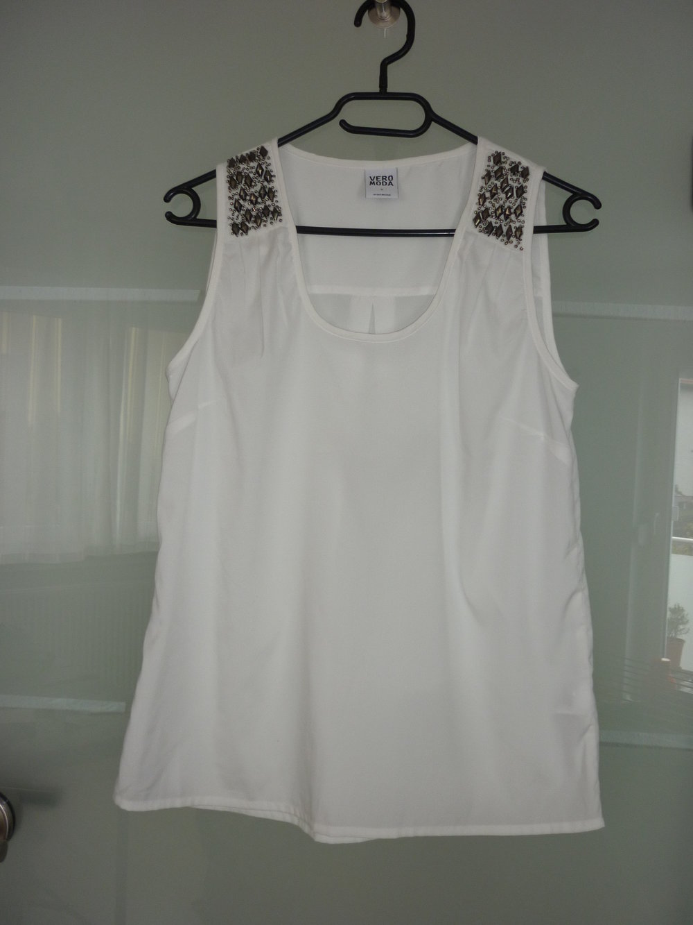 Vero Moda Bluse Top Tunika weiß Größe S 