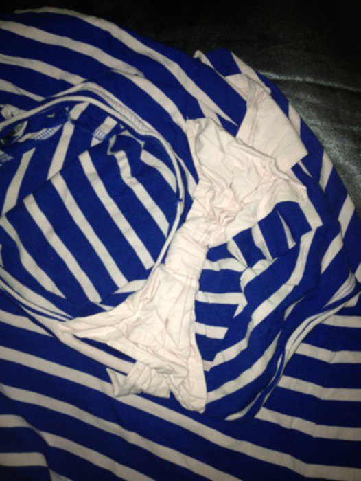 blau rosa geistreiftes Shirt Schleife Primark Sailor Rockabilly Pin up