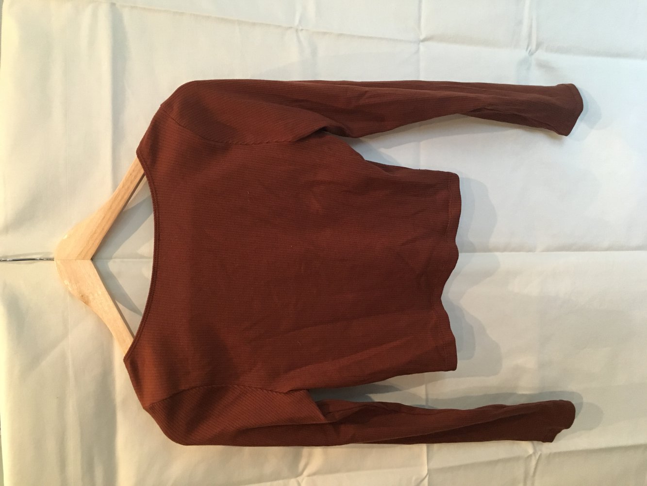 Rostbraunes Crop Shirt 