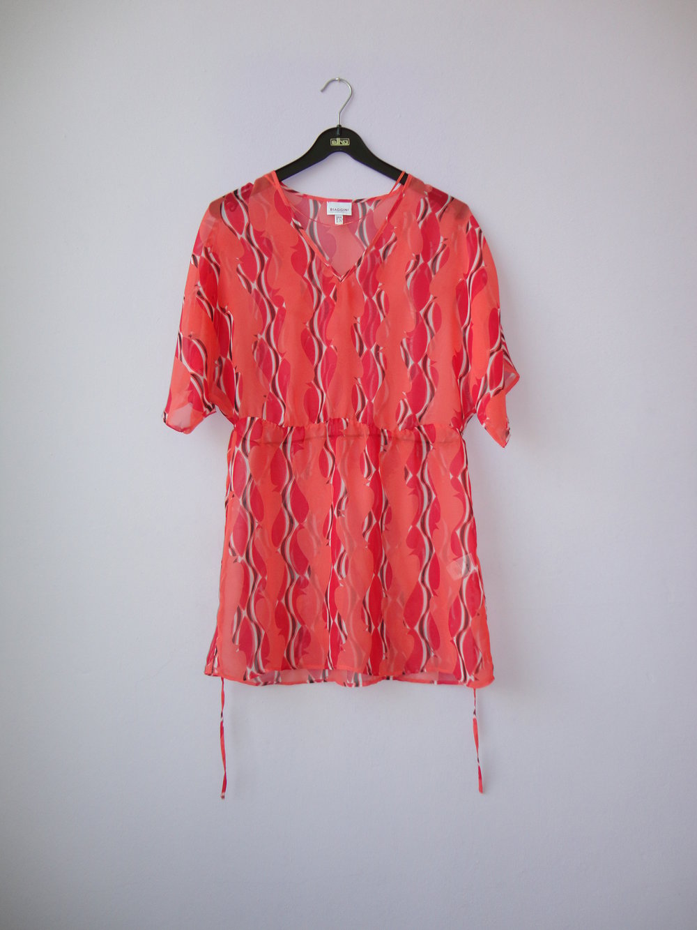 Tunika Bluse Kleid Sommer luftig rot Basic