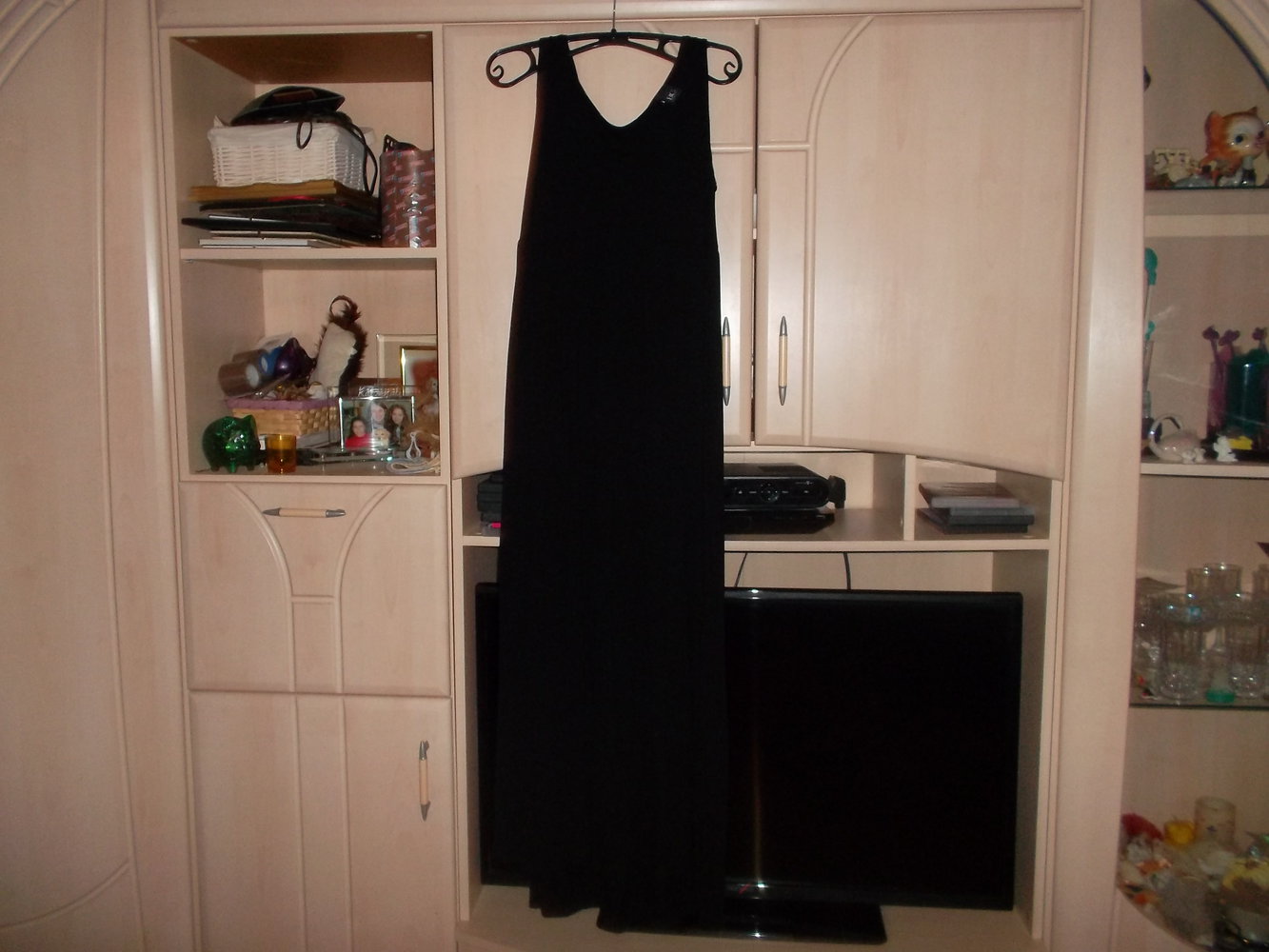 bodenlanges kleid,schwarz,36