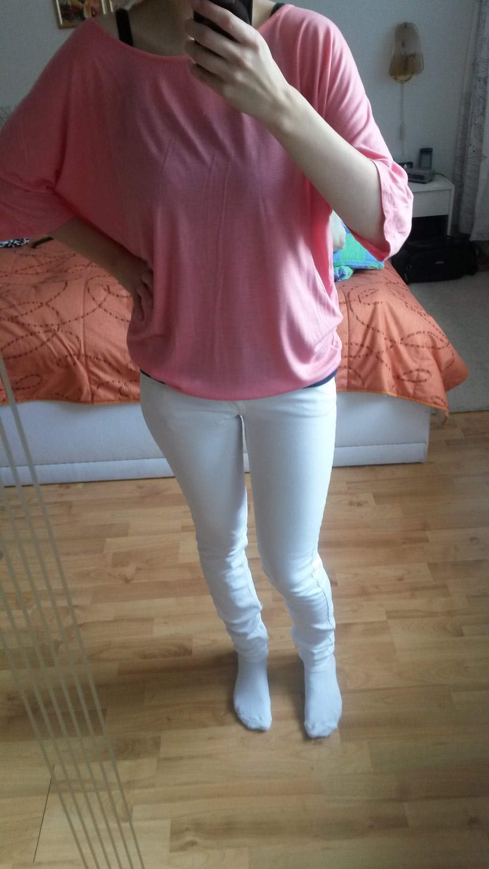 Shirt mit Fledermausärmeln in Rosa Gr. 36