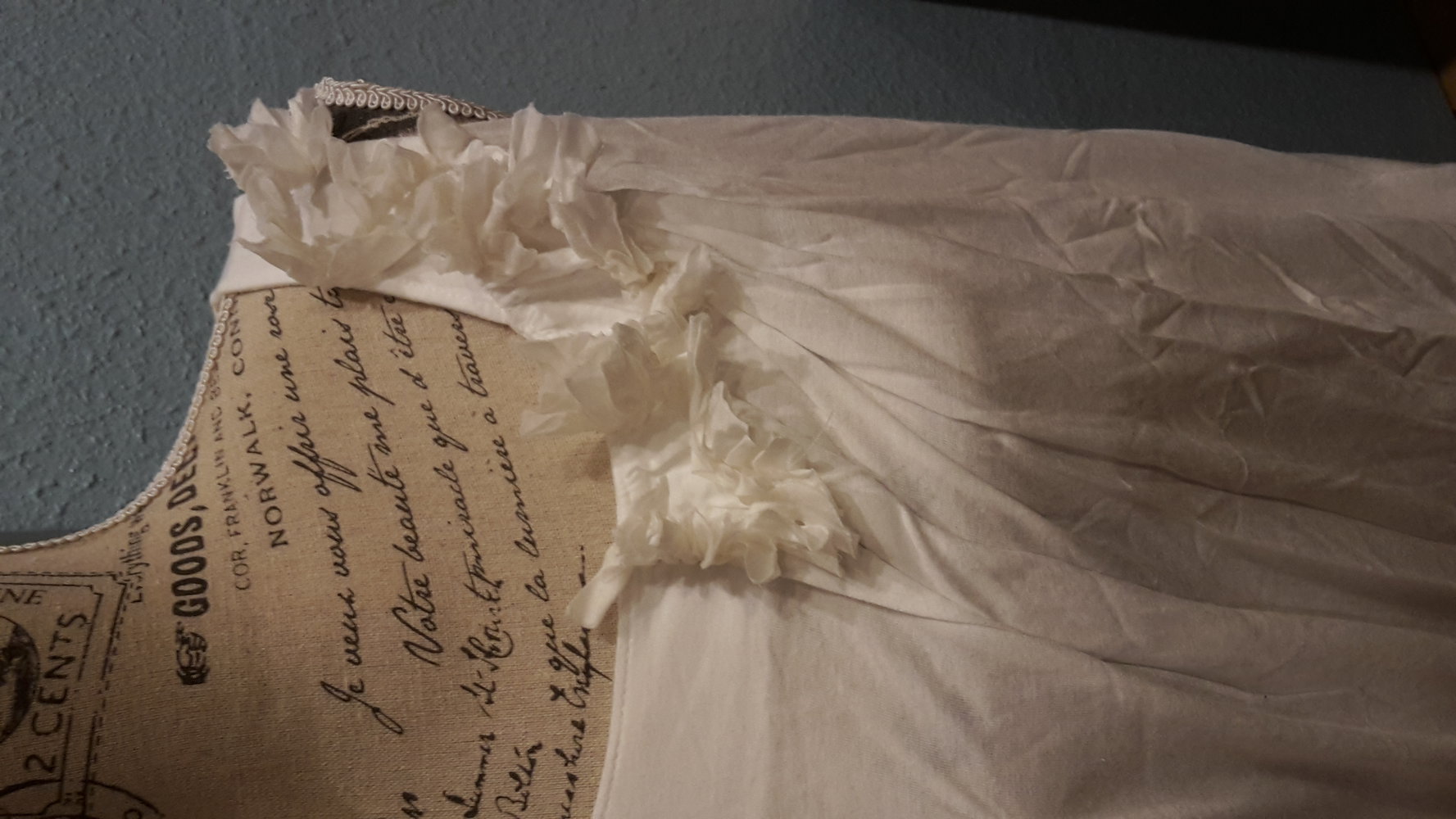 Hallhuber Sommertop weiß mit Rosen 