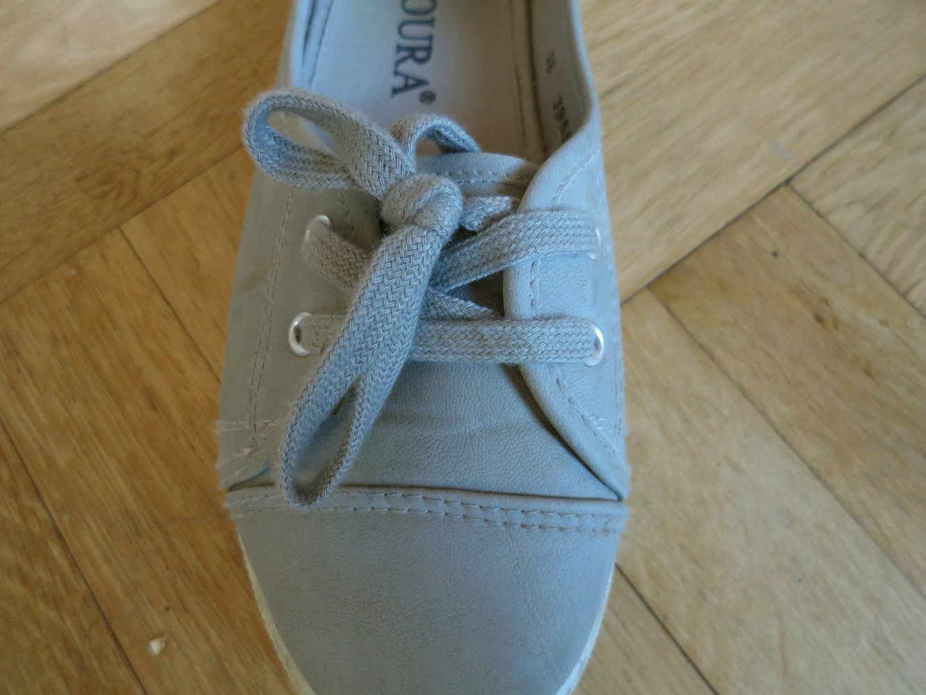 Hellgraue offene Sneaker/ Halbschuhe/ Ballerinas, Gr. 38