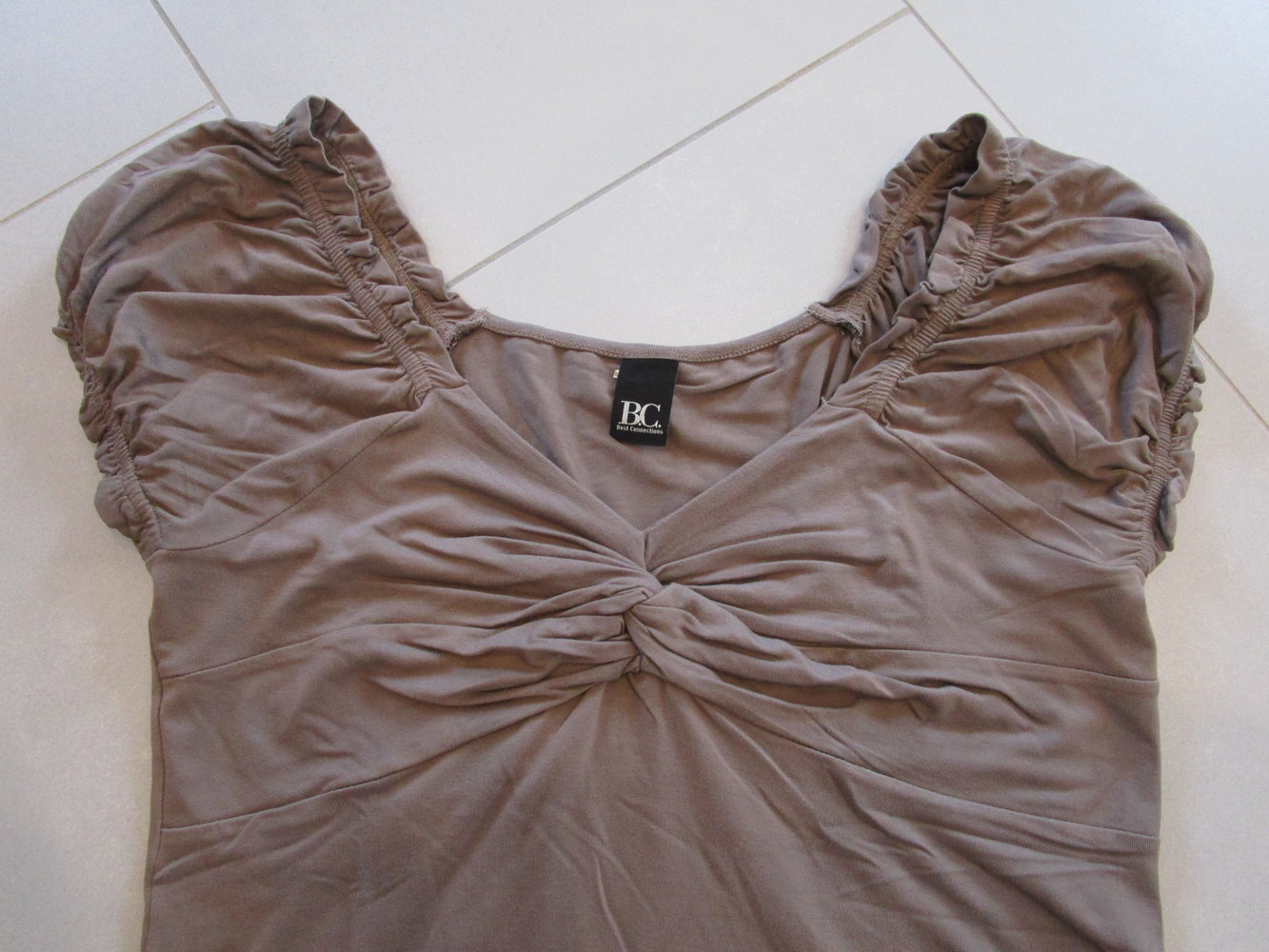 T-Shirt Best Connections, taupe, Größe 36