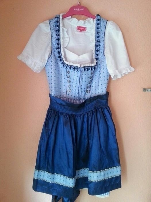 Krüger Dirndl Harmony (hellblau, 50cm Rocklänge - mini)
