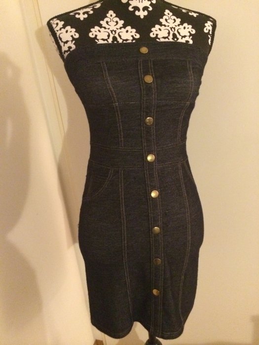 Jeanskleid bandeau trägerlos