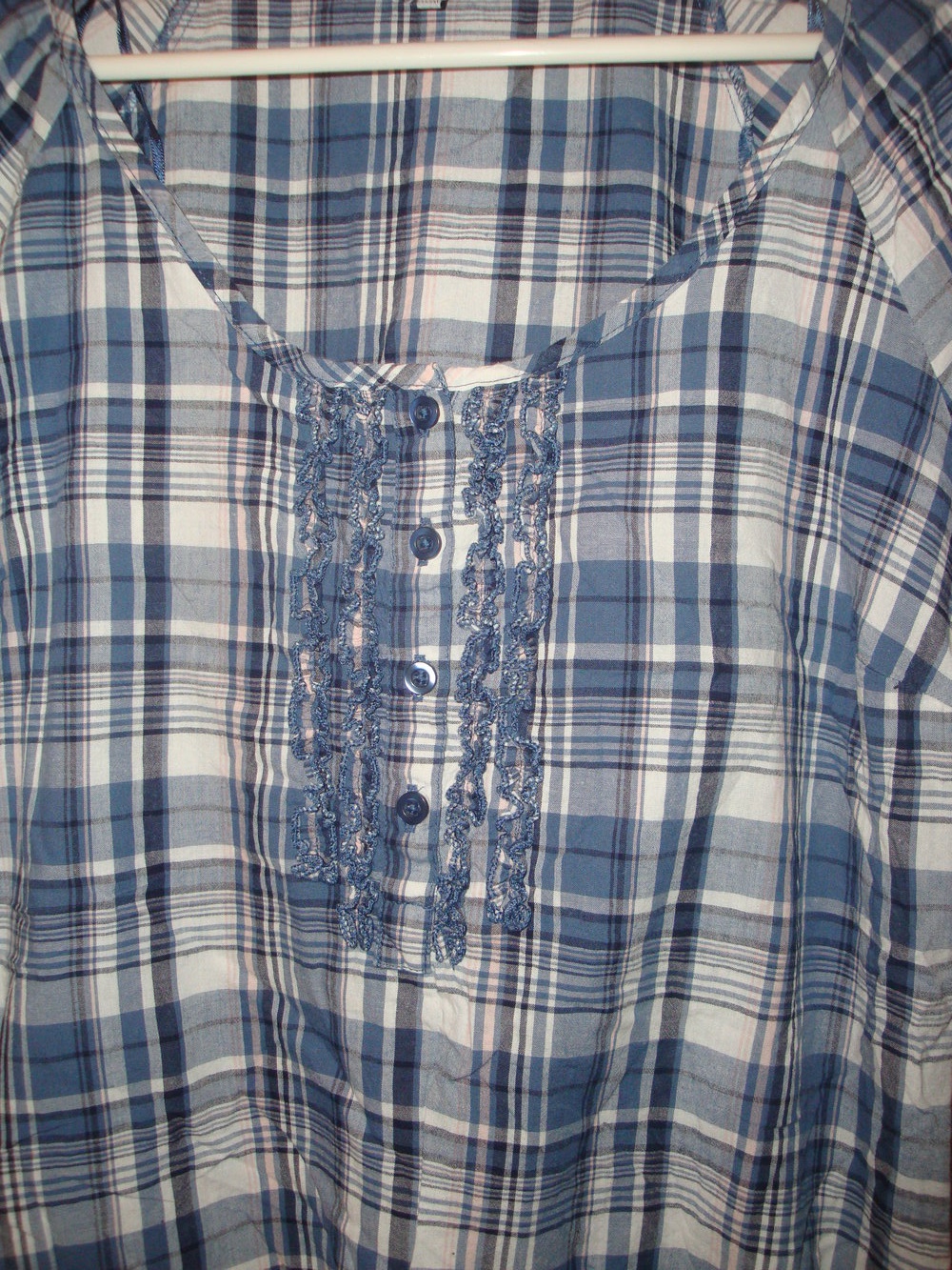 Karierte Kurzarmbluse