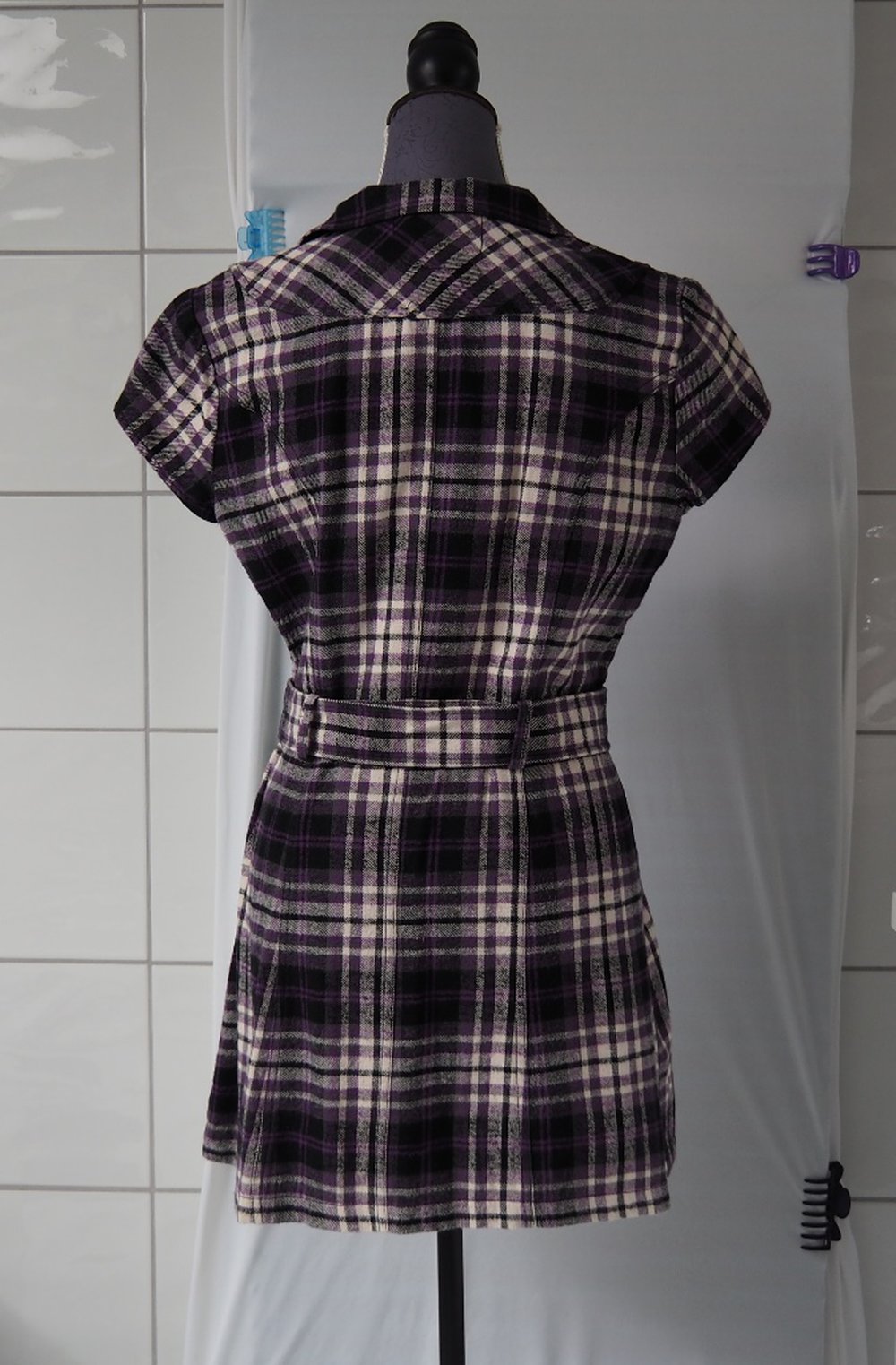 Flannelkleid kariert mit Gürtel