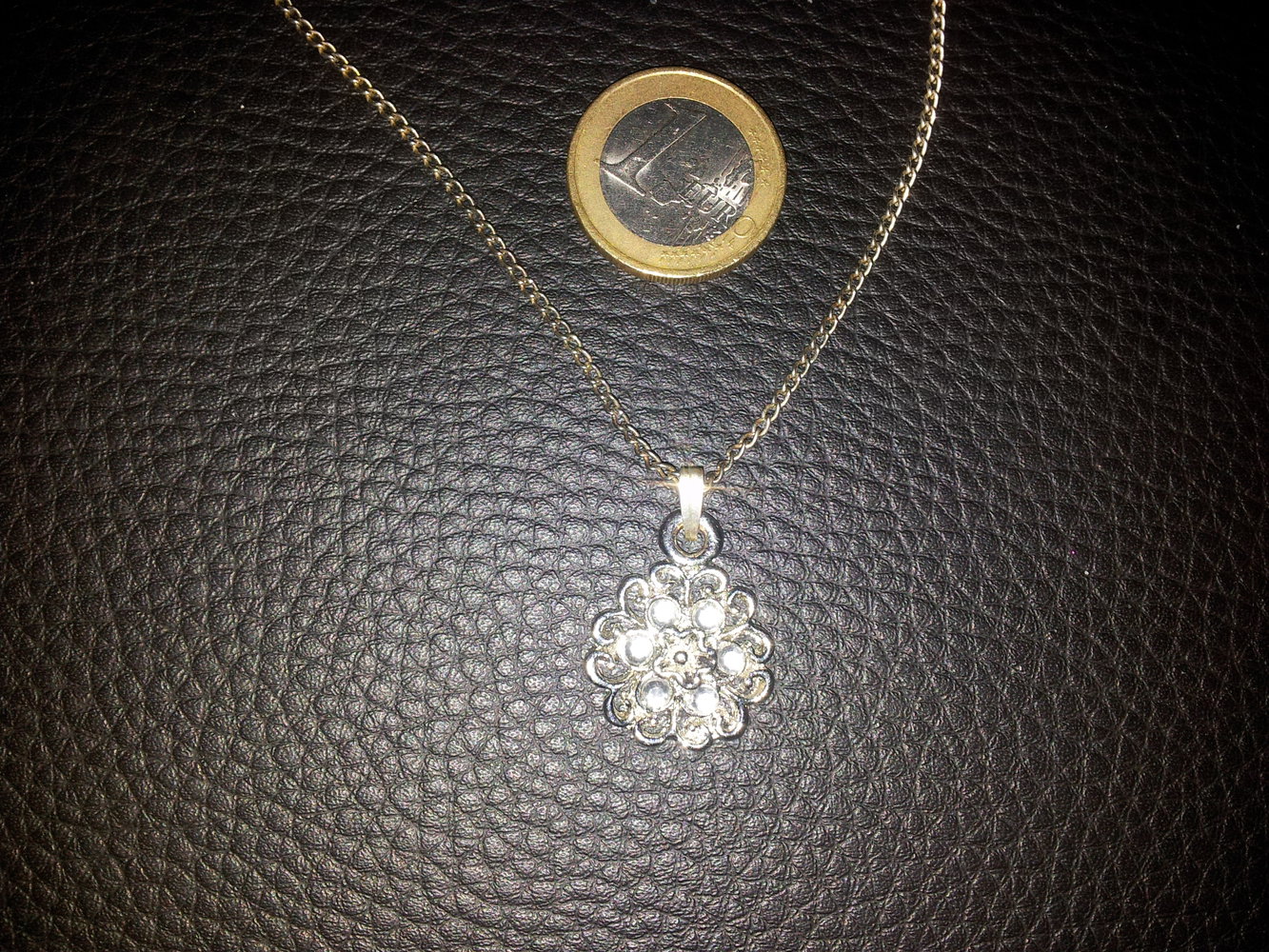 Modeschmuck Kette Blume silber NEU