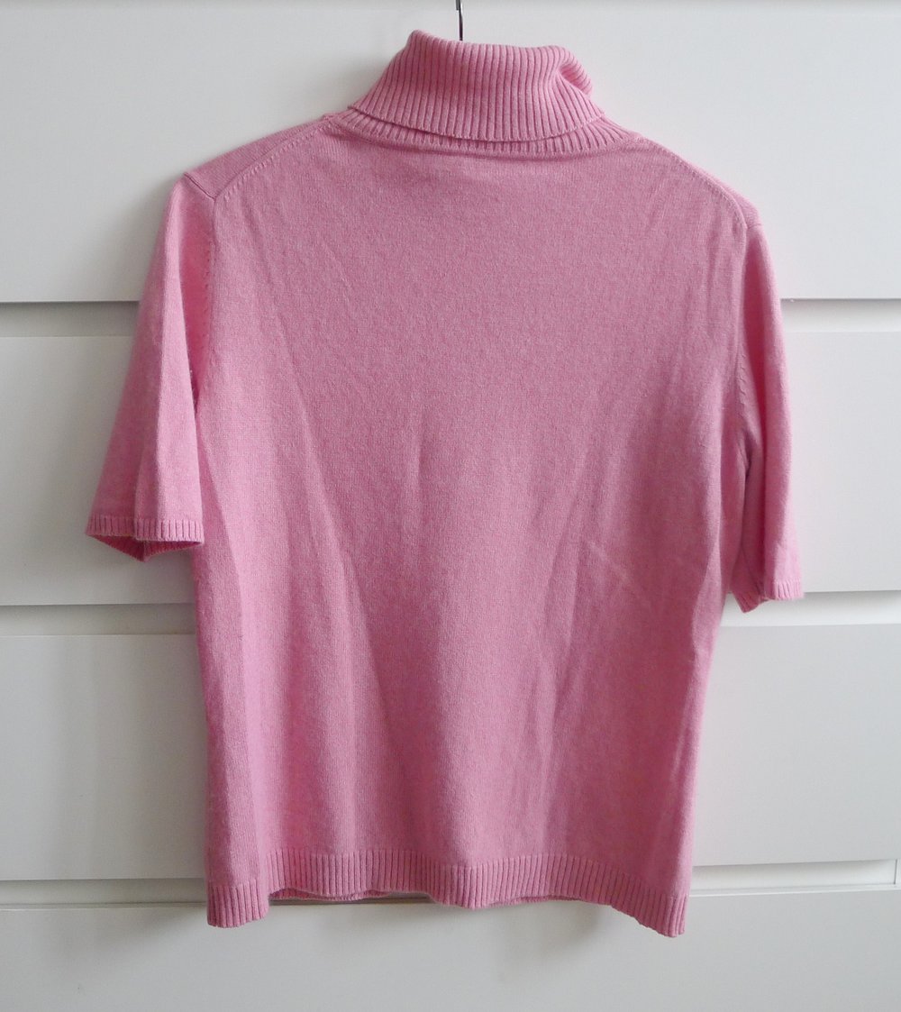 Pinker kurzärmliger Rollkragenpullover von S. Marlon