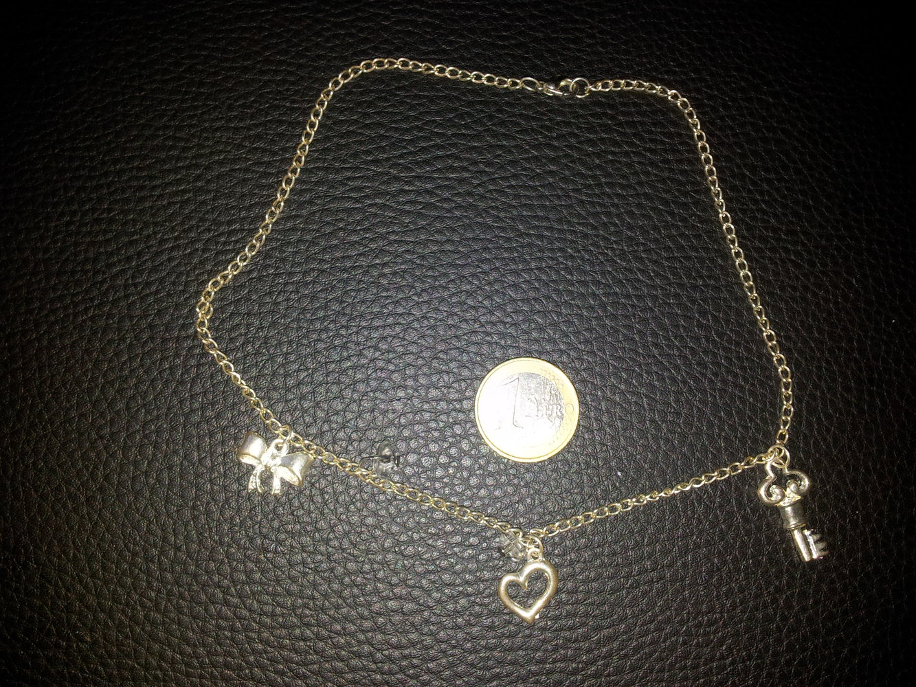 Modeschmuck Kette Schleife Herz Schlüssel 