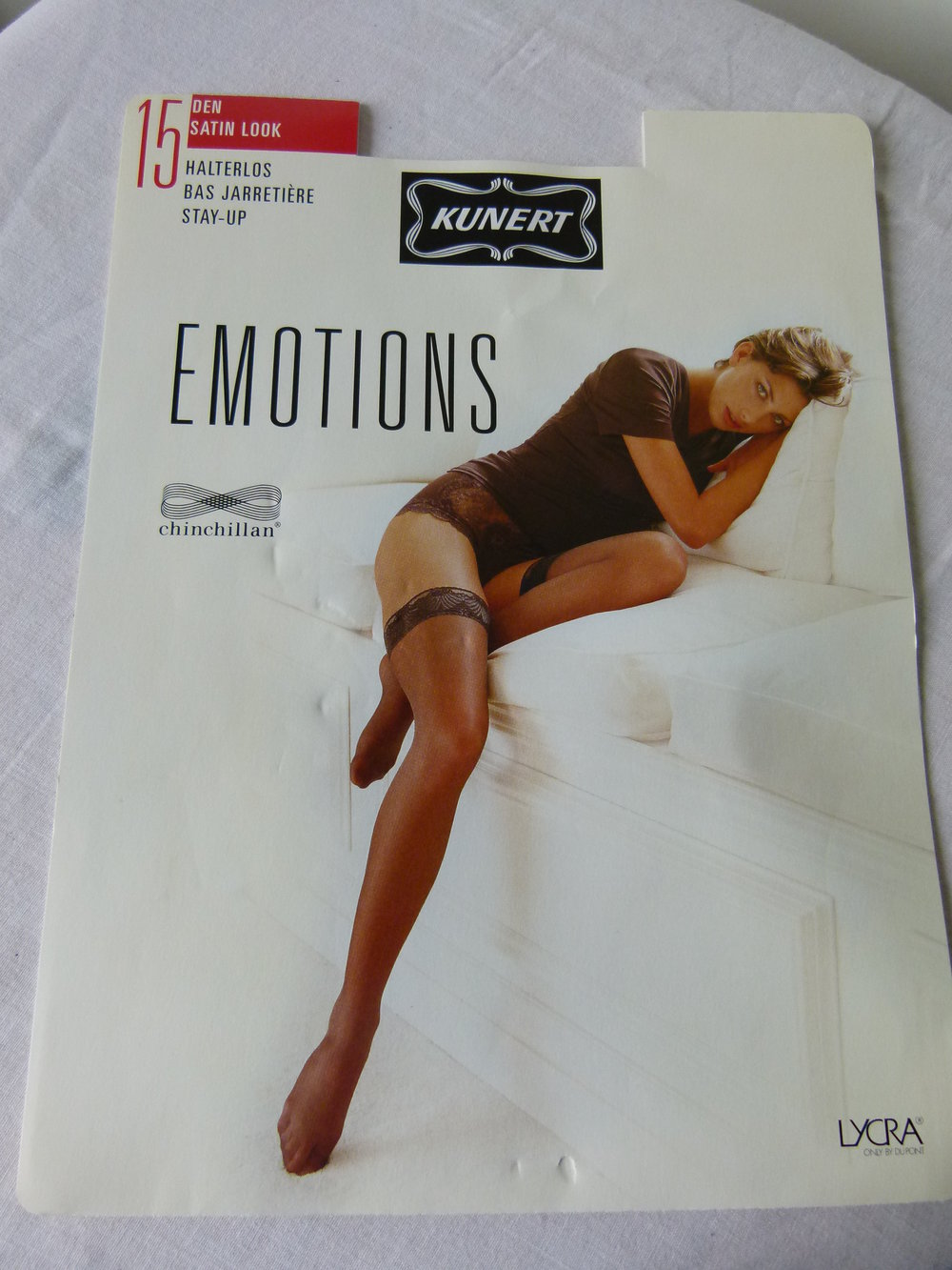 Halterlose Strümpfe Stockings, Satin-Look, weiß, NEU OVP, Vintage Retro Hochzeit Mori