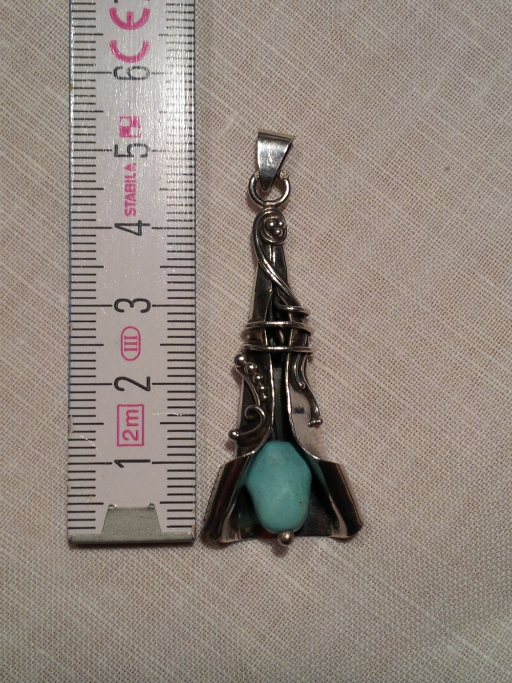 Anhänger, Silber, Türkis, Altsilber, vintage, boho, hippie,