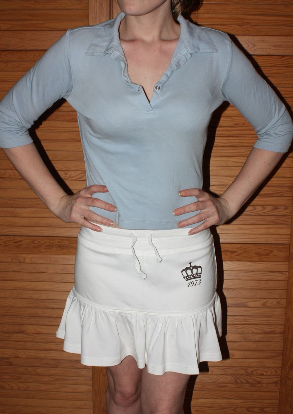 Poloshirt, Bluse mit Kragen, hellblau von Amisu, Gr. 38