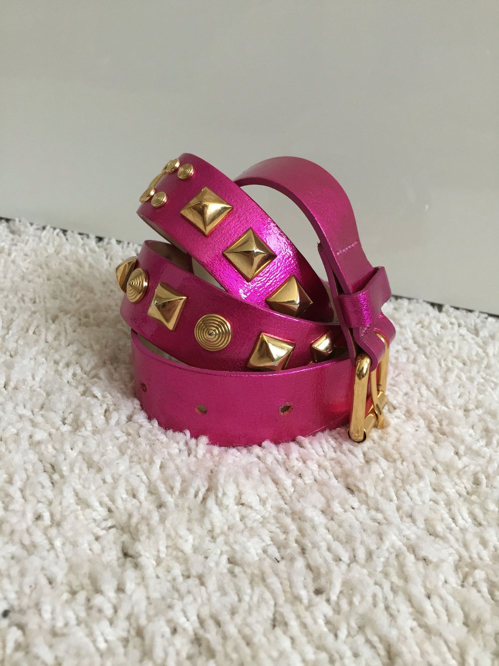 Matthew Williamson for H&M Gürtel pink Gold Nieten 