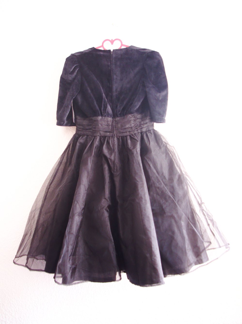 Schwarzes Prinzessinenkleid Gr. XL L Samt Tüllrock Petticoat retro Gothic