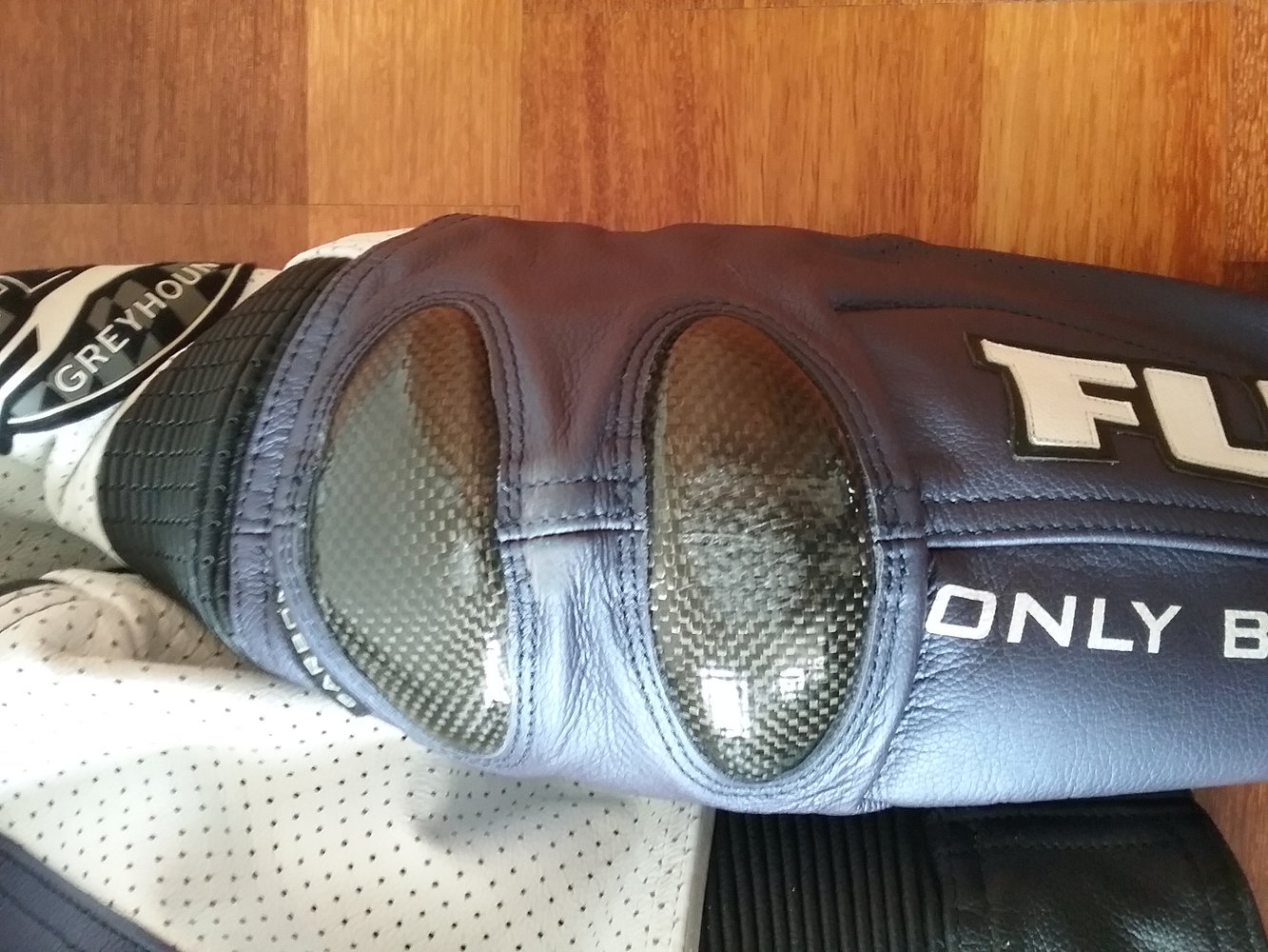 FLM Motorradjacke Leder (aus FLM Rennkombi), Größe 52, wie neu (1Kratzer)