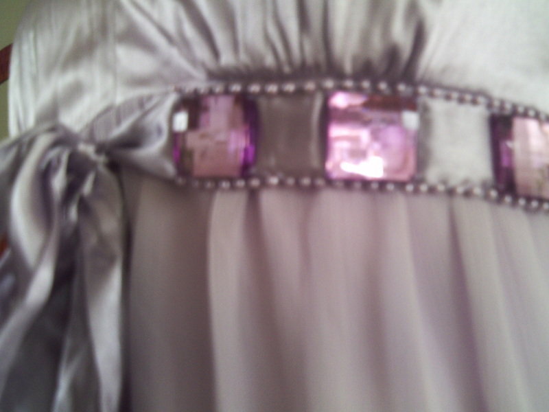 ChiffonSatinkleid neu Perlen/Schleife boheme