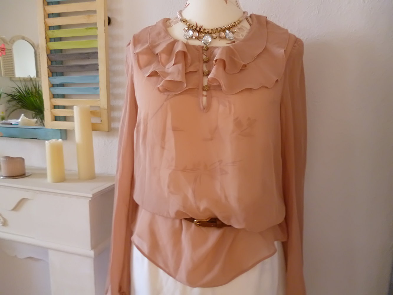 Volantkragen Bluse nude boheme 