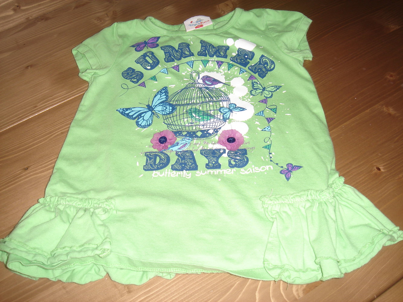 wunderschönes kurzärmliges longshirt gr.104/110