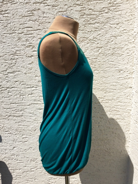 Tanktop Longtop Shirt Oberteil Tunika Petrol grün blau glitzer Pailletten Party elegant Amisu sexy Sommer 