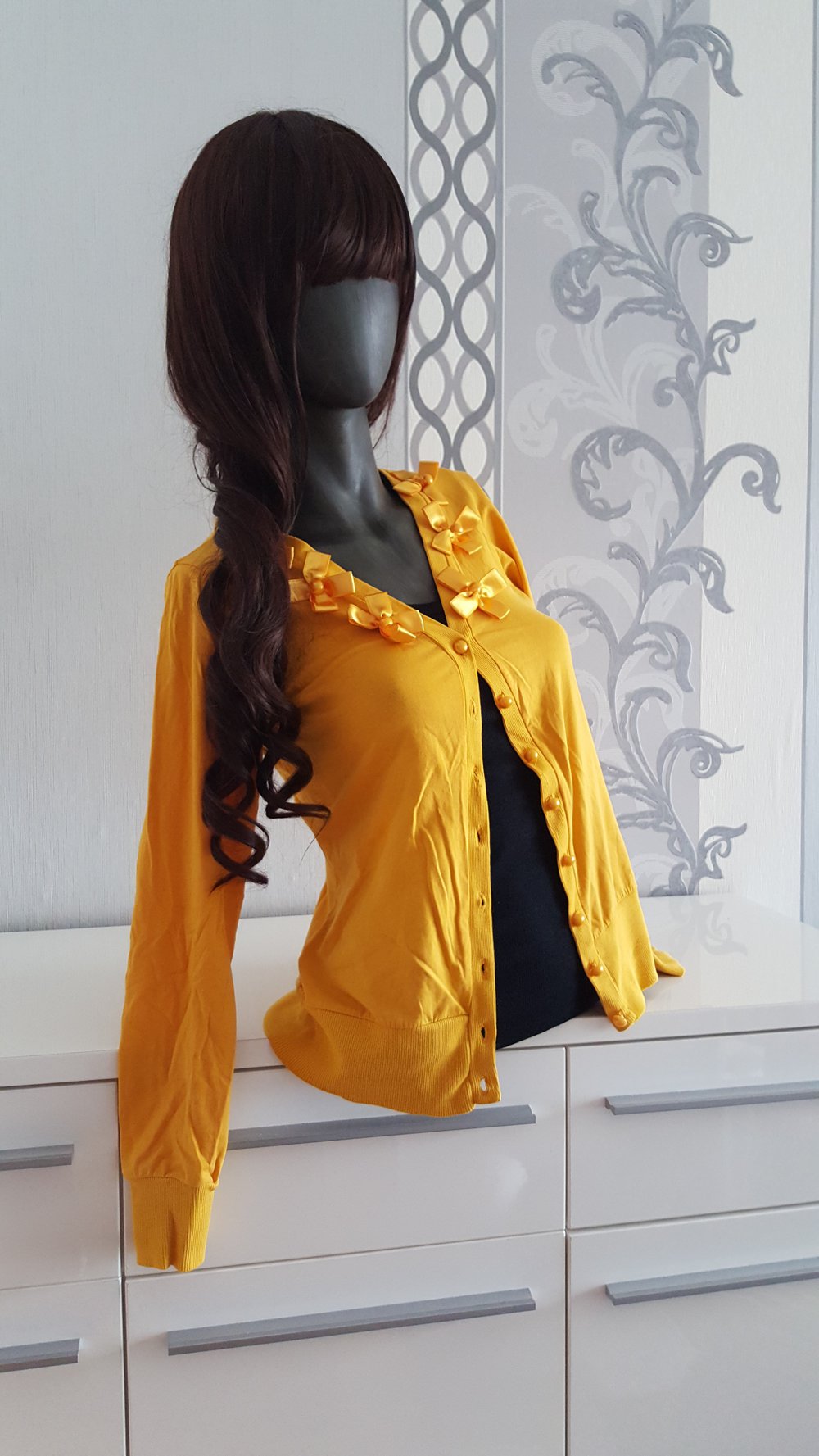 Lolita Cardigan Gelb mit Schleifen S 36 