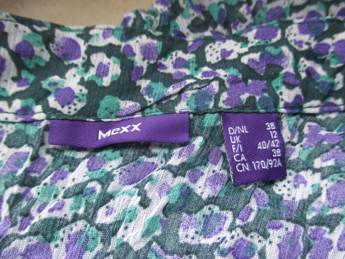 Mexx Tunika, Mille fleurs, Gr. 38, Halbarm, Rüschen