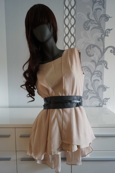 Elegante beige Bluse hinten mit Reißverschluss XL L 40
