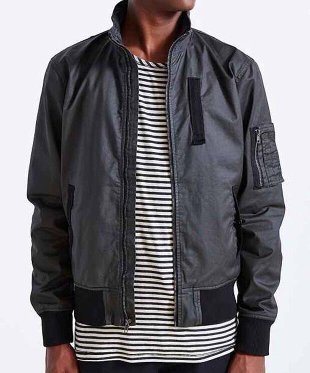 CHARLES & 1/2 JACKE coated  Cotton Racer Jacket  Gr. XL (L)