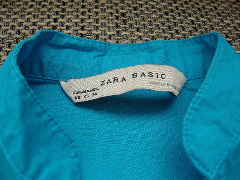 ZARA Ärmellose Bluse in Türkis