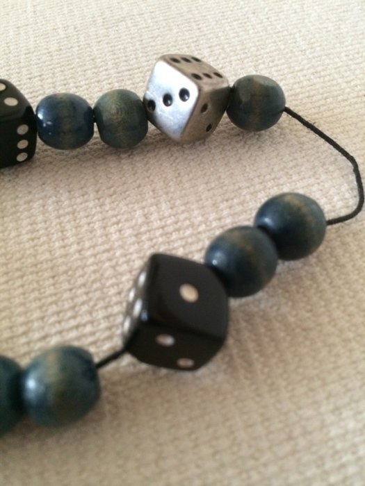 Würfelarmband Holz silber schwarz türkis grün