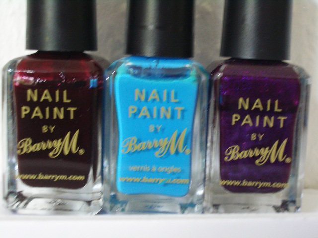 3 x Barry M. Nagellack   Lila Blau Weinrot