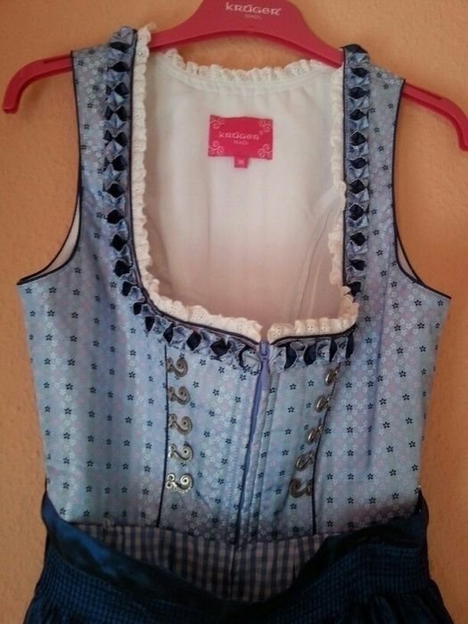 Krüger Dirndl Harmony (hellblau, 50cm Rocklänge - mini)