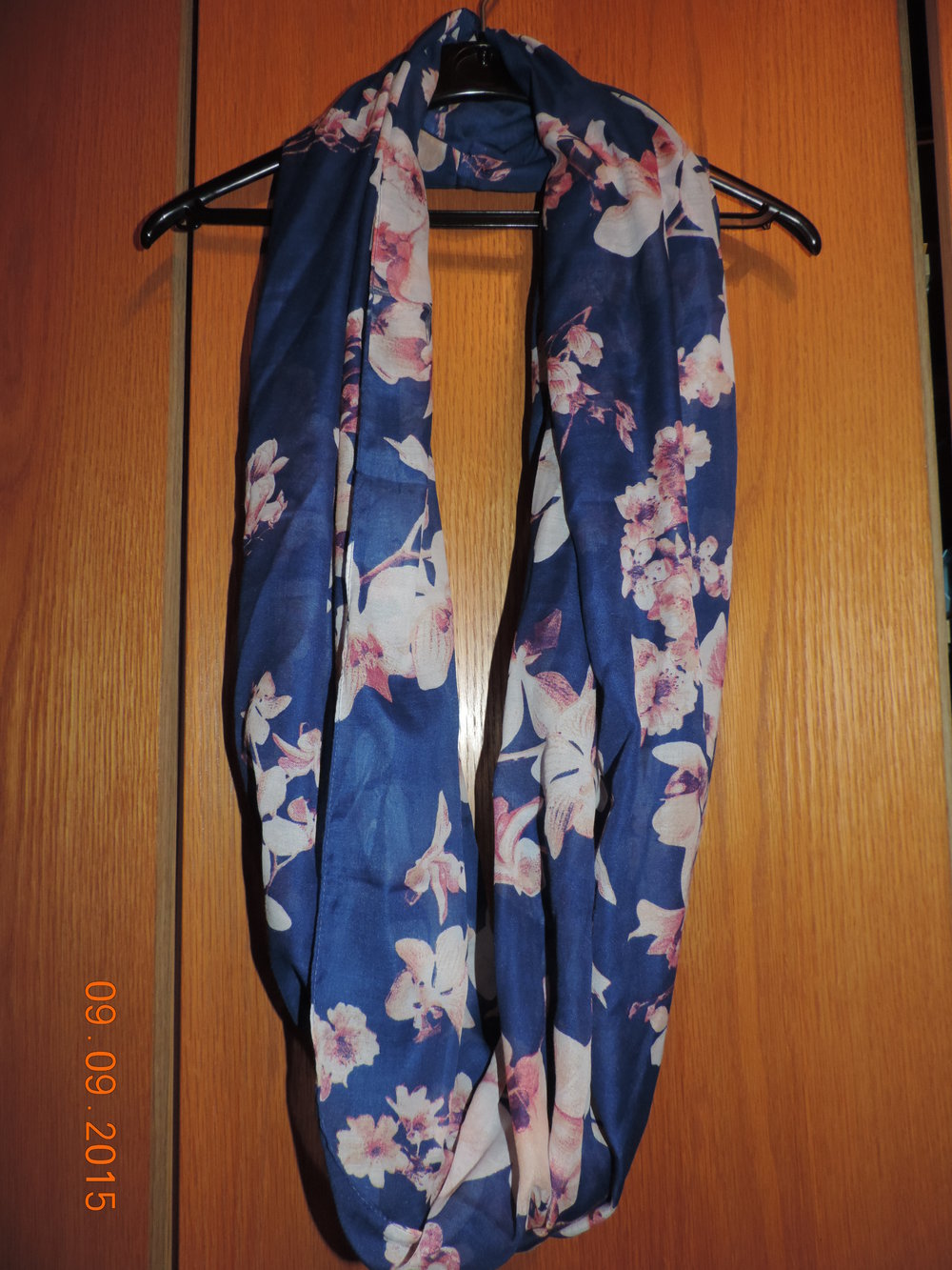 Pieces Loop Schlauchschal Schal Tuch blau weiß rosa pink Blumen