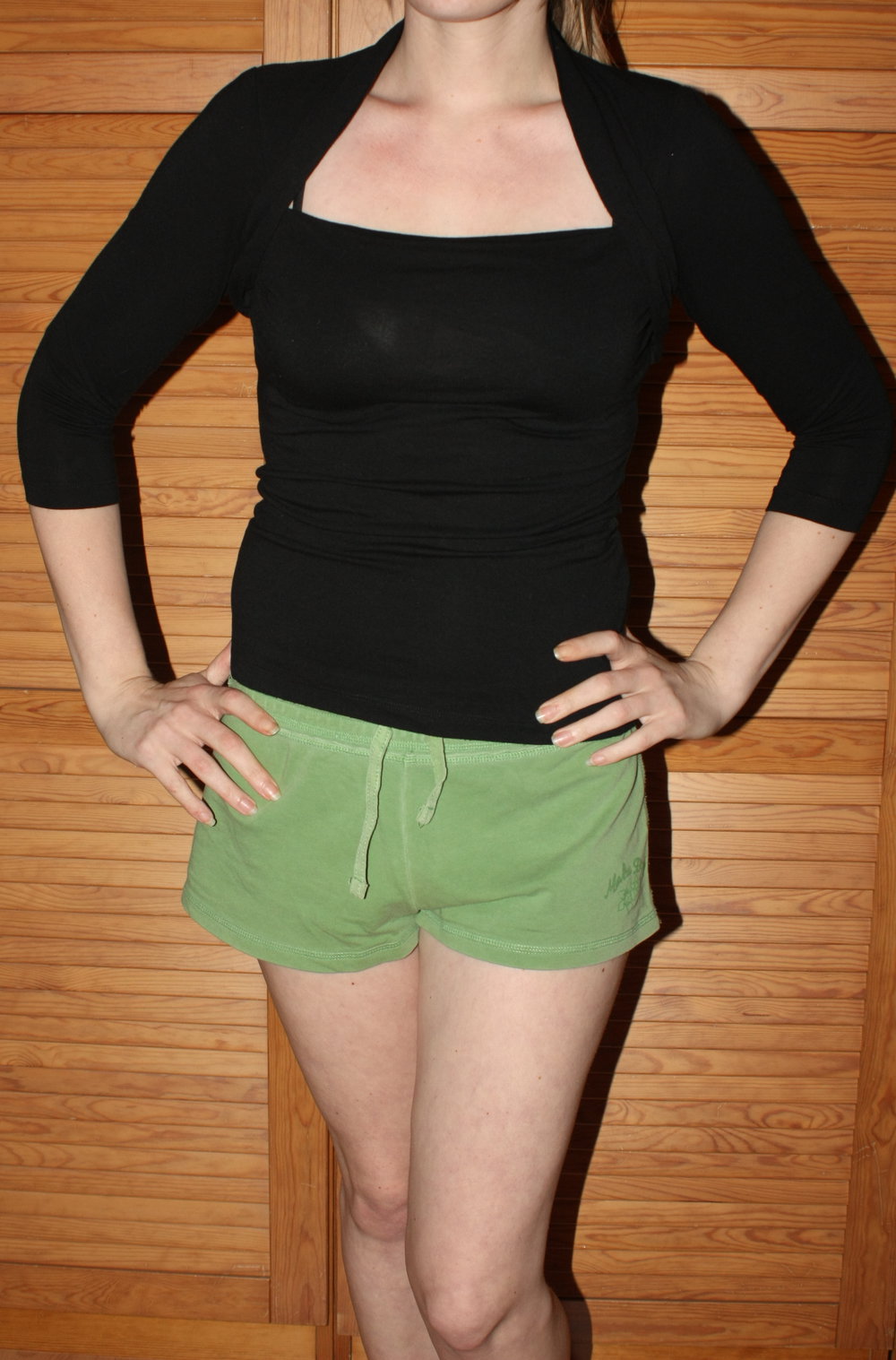 3/4 Arm Shirt, angenähter Bolero, Gr. 34