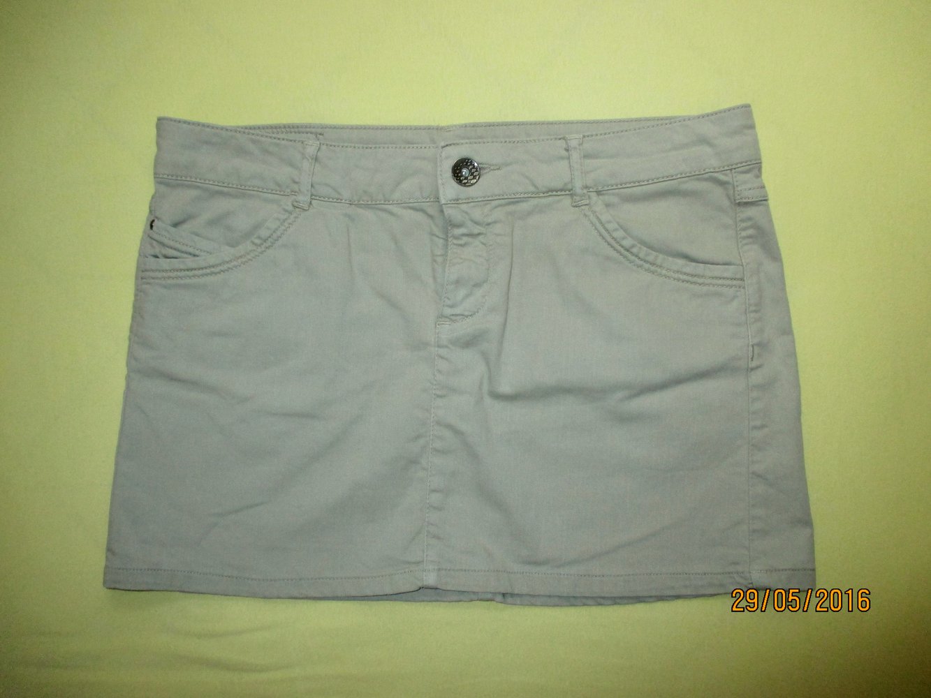 Beiger Jeans-Minirock, Gr. S