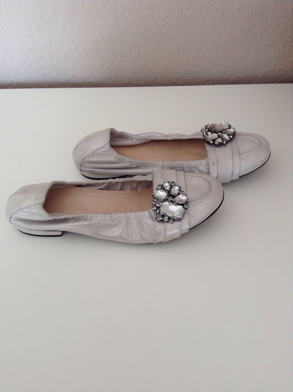 Schuhe, Ballerina, Swarovski Steine, Strass, Echtleder, Neu! 