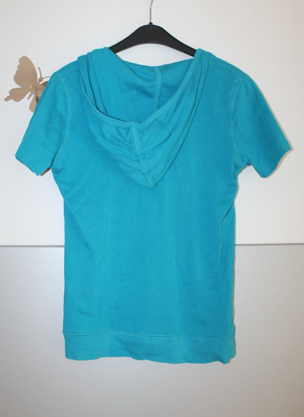 lässiges Oberteil mit Kapuze in Türkis