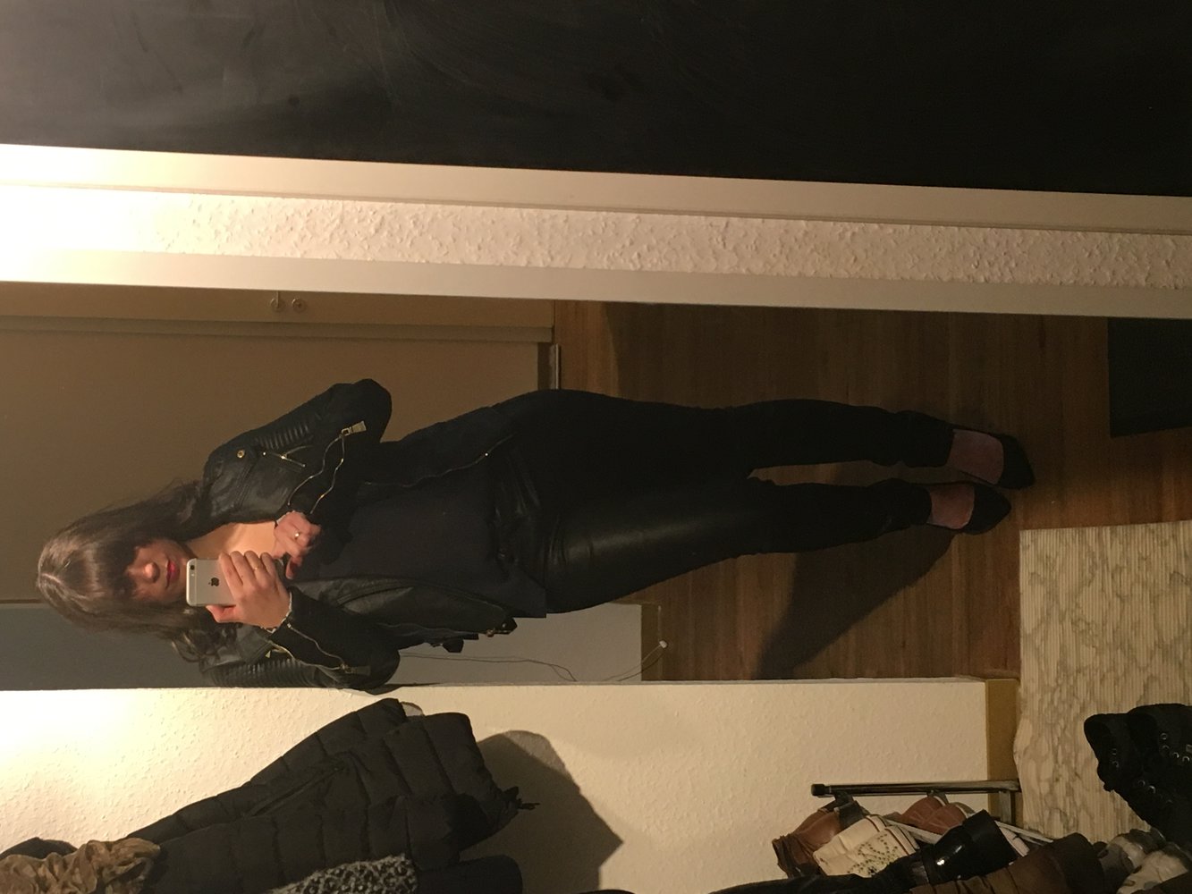 Biker Imitat Leder Jacke 