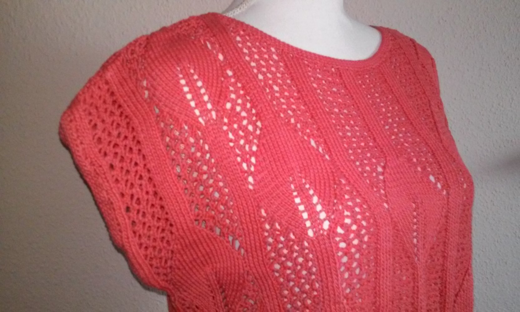 Shirt Top Pulli korall Strickmode