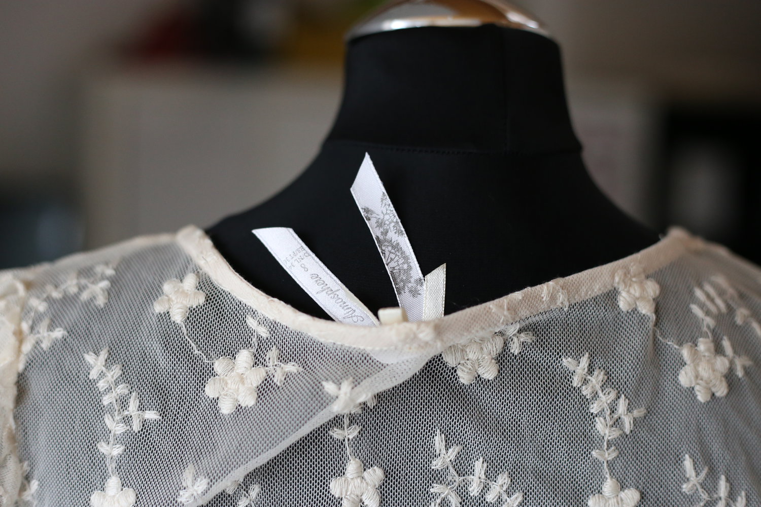 Beige weiße Spitzenbluse Primark XS 34