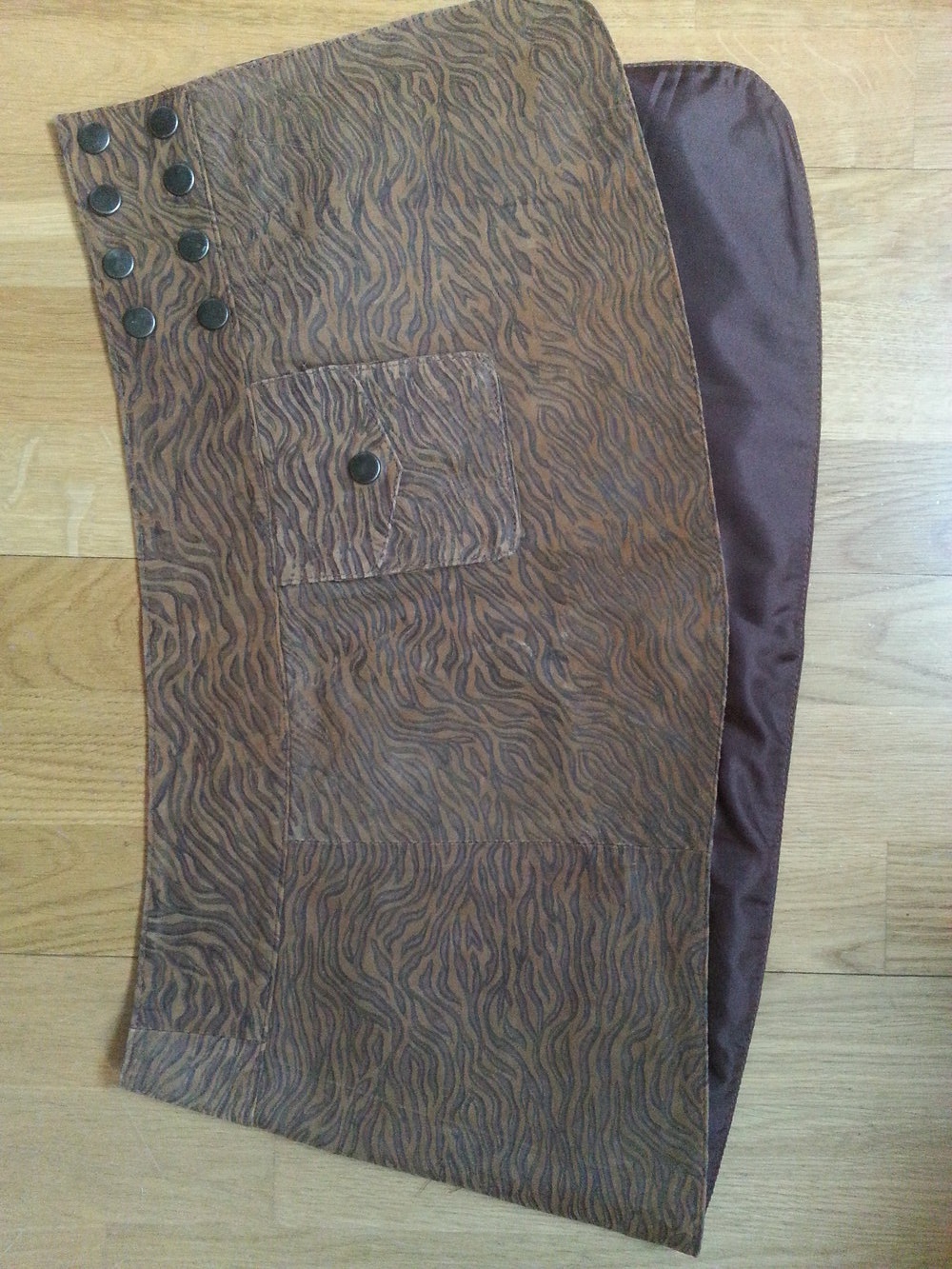 Echtleder Rock, Wildleder Rock mit Print