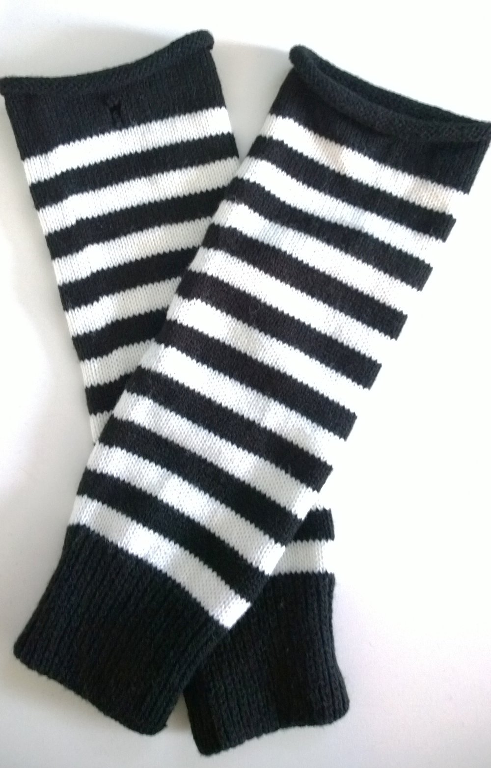 Stulpen, schwarz/weiß gestreift