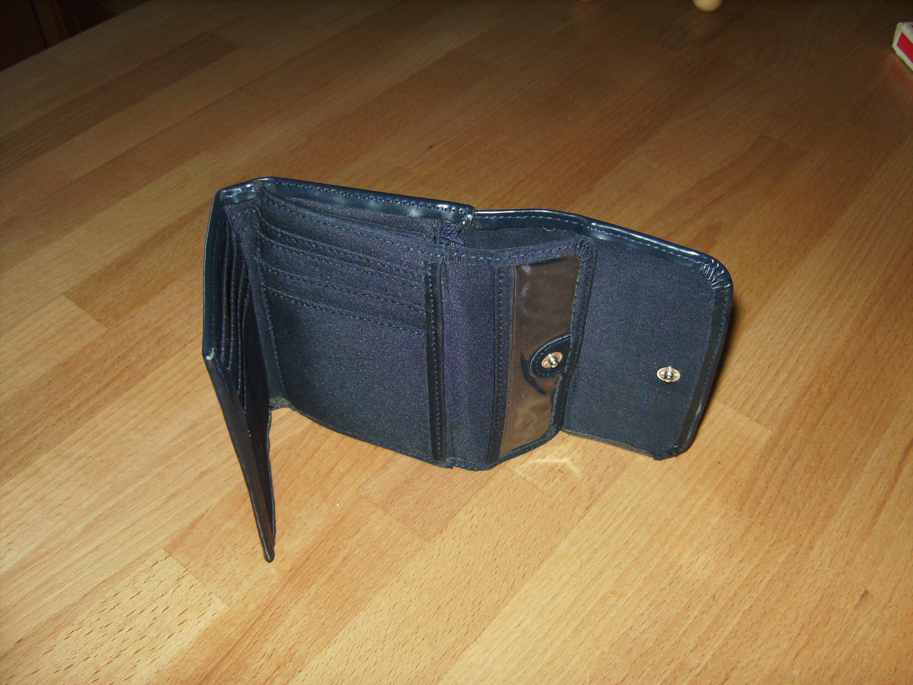 Portemonnaie, Börse, Geldbeutel, Kunstleder dunkelblau,