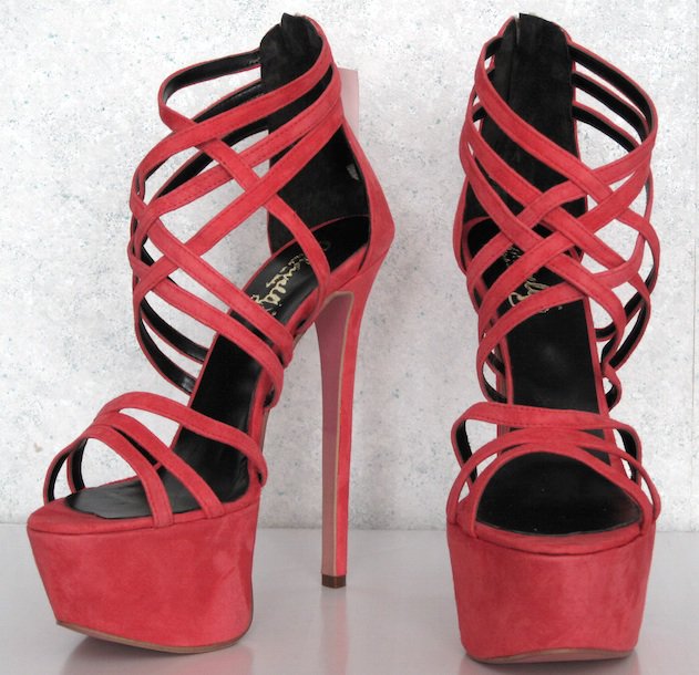 Sexy Plateau Sandalette Highheels Gr. 39 in koralle neu