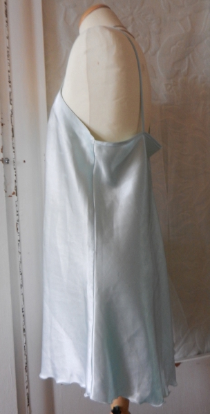 Negliglé Unterkleid Satin Vintage Kleid Burlesque Boho Nachthemd blau BERLIN