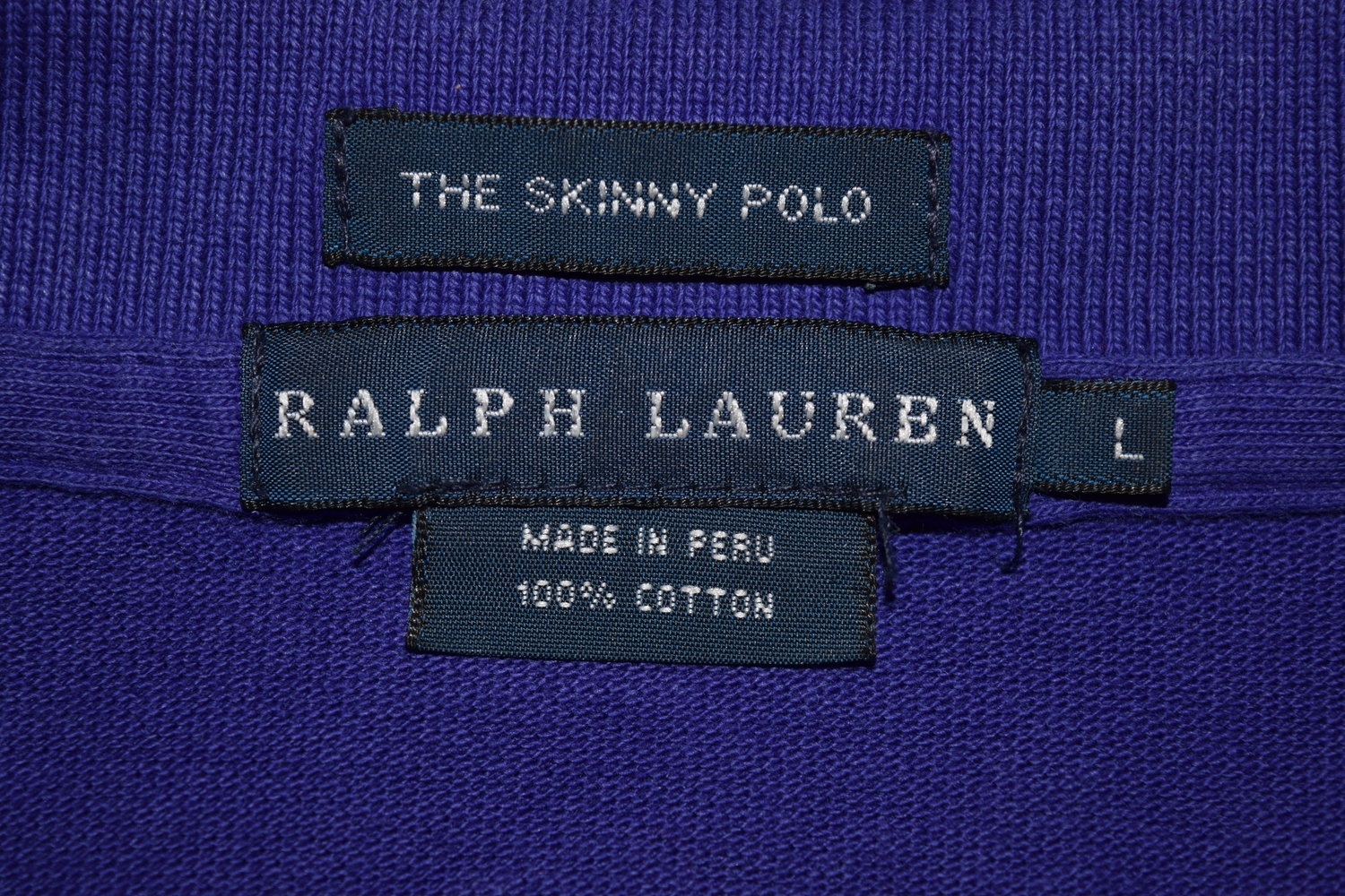 Original Lila/ Navy Blue Skinny Polo von Ralph Lauren
