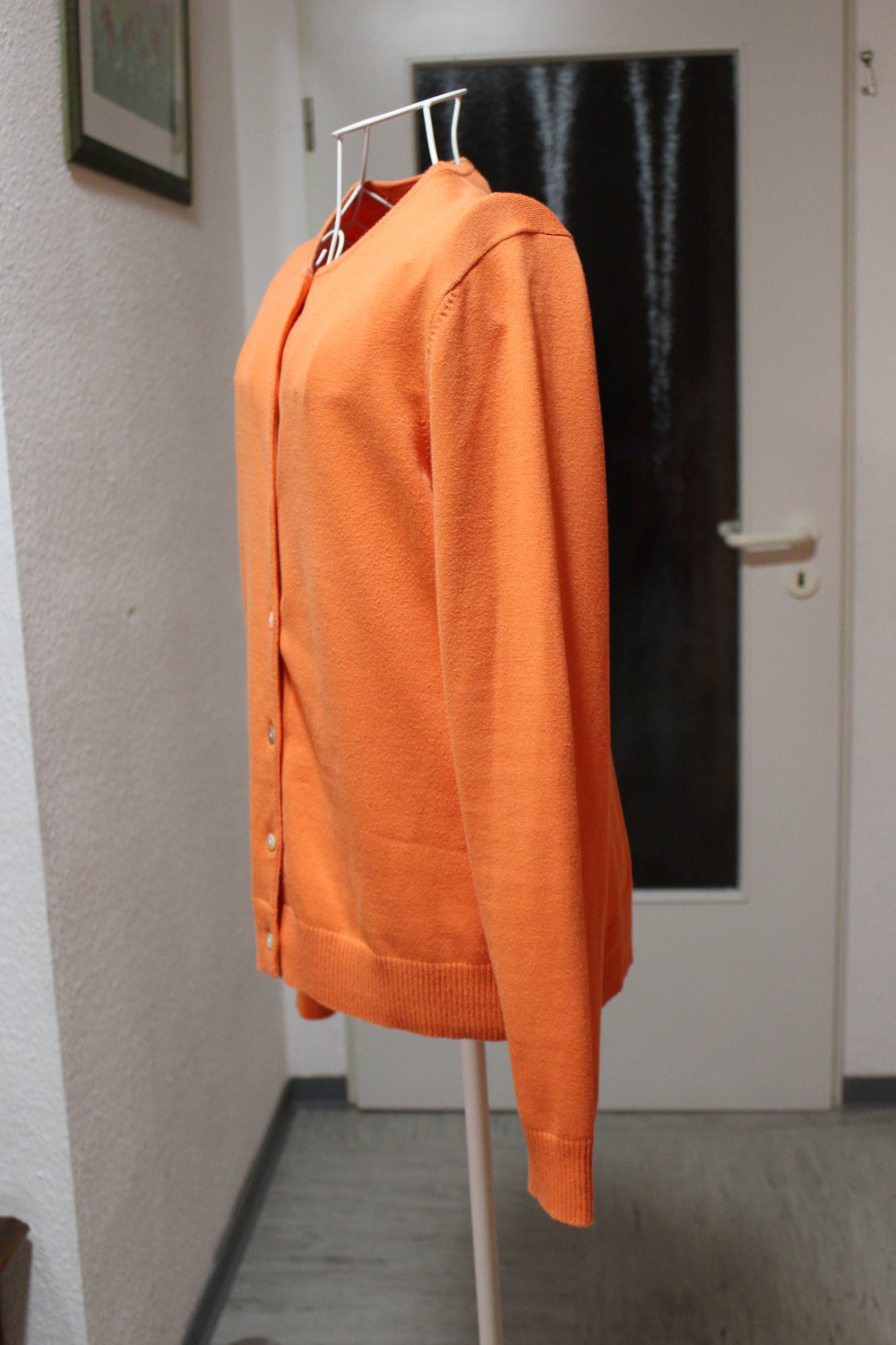 123. Cardigan von Lands End, feinstrick, lachsfarben, Gr. 38/S