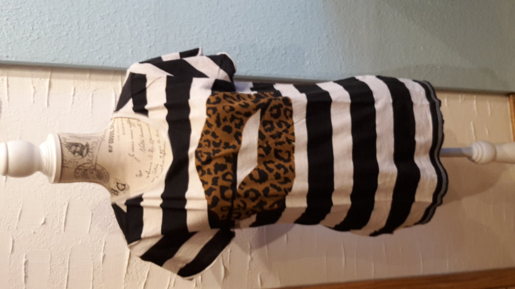 Tshirt, Zara gr. L, leoprint, streifen, schwarz, Kiss, Punk, Emo,